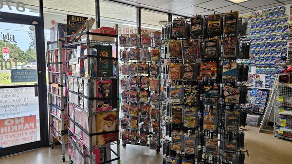 When you walk into our store, you will see a large collection of Barbies and die-cast cars.