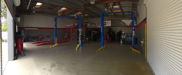 inside shot of our shop. cleanliness is key for a quality repair. clean shop, clean work, clean car equals happy customer.