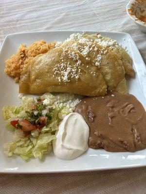 Beef (shredded beef, not ground) empanadas.