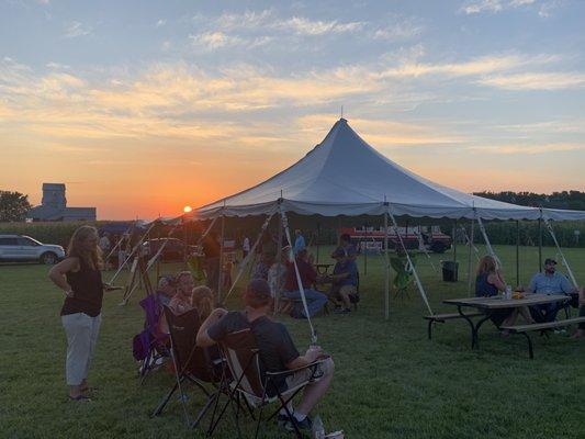 Watch the sunset over the corn during our annual Meat-a-palooza event.