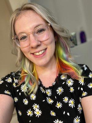 Rainbow hair color