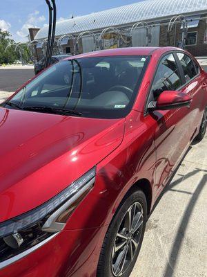 Her very first car wash. Shiny and bright. Lived the vacuum addition