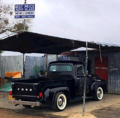 1956 Ford F100 classic truck new windshield replacement in Santa Barbara, California