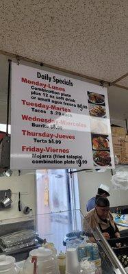 Daily specials