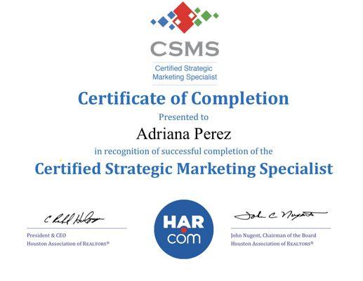 Certified Strategic Marketing Specialist