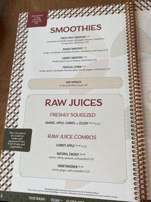 Smoothies and juices