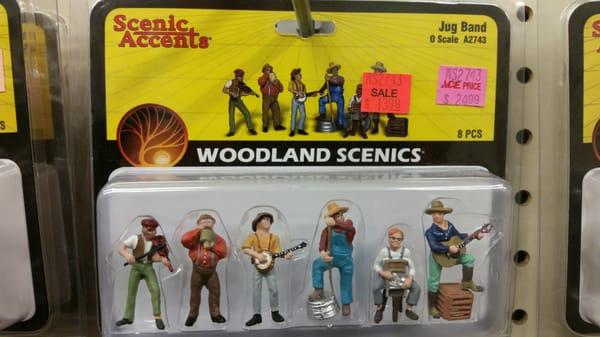 Jug band people for model train setup