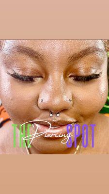 DOUBLE NOSE PIERCING WITH SEPTUM PIERCING w/ upgrade jewelry