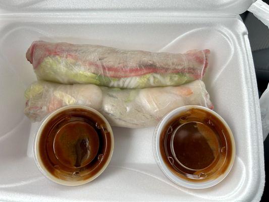 Spring rolls were solid - has pork inside