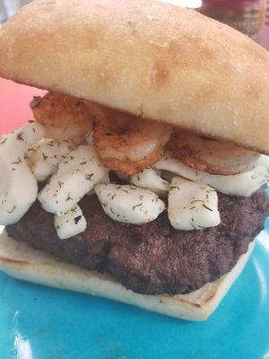 Gulf Coast Garlic Dill Shrimp Burger