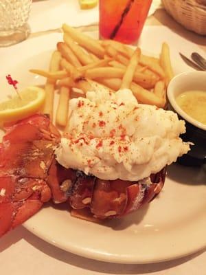 Cold water lobster tail + fries and coleslaw! Absolutely amazing.