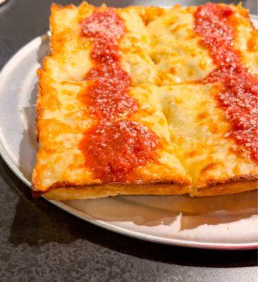 Four cheese Detroit style small pizza