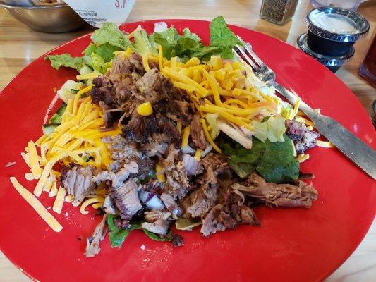 BBQ Salad with chopped brisket