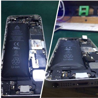 IPhone 5s battery expanded