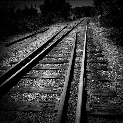 Railroad track that runs into historic Marietta Square