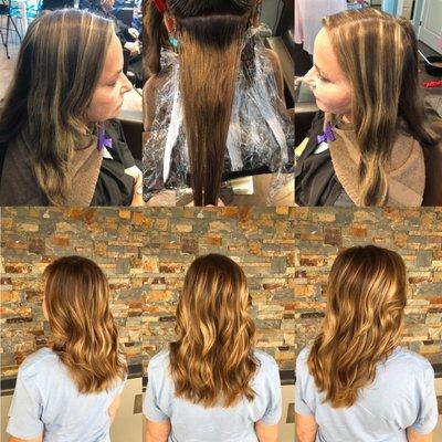 Color Correction into Balayage with cut & style by Gianna