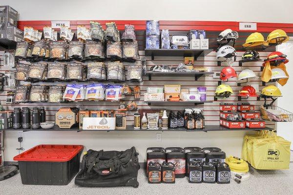 We offer a huge selection of gear, including helmets, freeze-dried meals, PPE, and more!