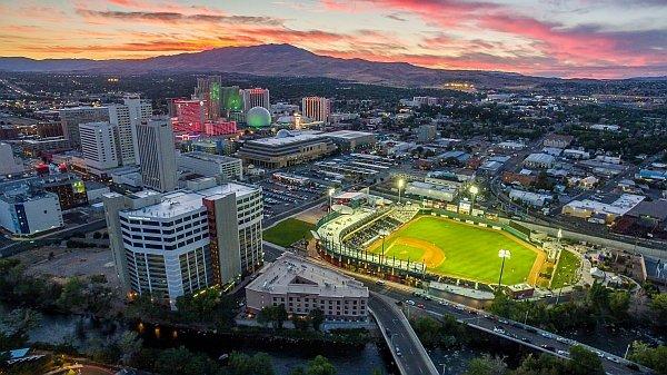 Twilight at Ballpark Lane with an Aces Game