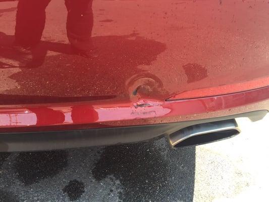 Large dent on 2nd car.