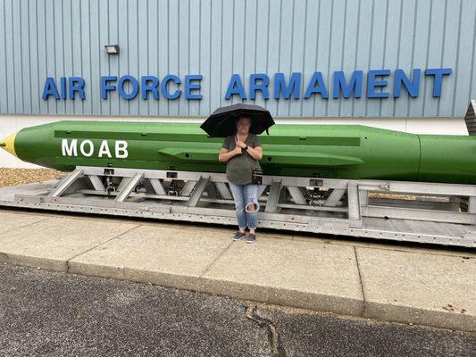 Me and a MOAB- Mother of All Bombs (I had no idea that's what the acronym was for)