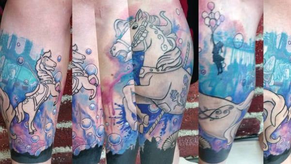 Carousel tattoo by Shelly Dax