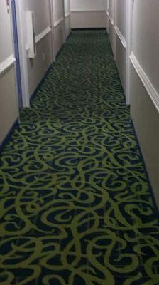 Hotel hallway cleaning. Before and after.