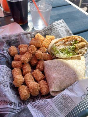 Crispy chicken Caesar wrap