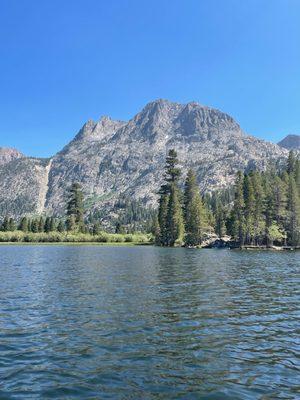 View from the middle of the lake, accessed STEPS AWAY from our site