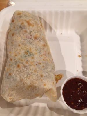 Breakfast burrito from The Lighter Side. Good deal for $4.