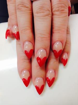 #pointed nails#redhearts