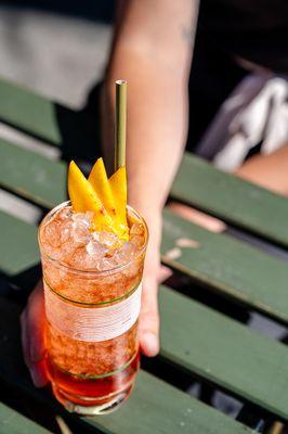 stonefruit cobbler on the sunny parklet