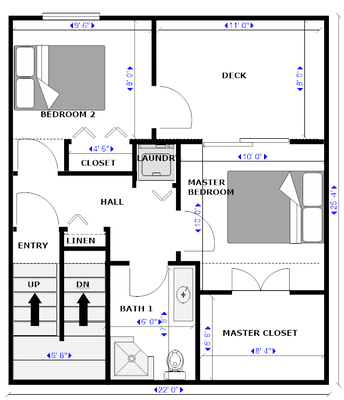 Floor Plan Option 2B - 400+ sq. ft.