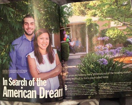 Featured in NorthBay Biz for helping buyers "search for the American Dream"