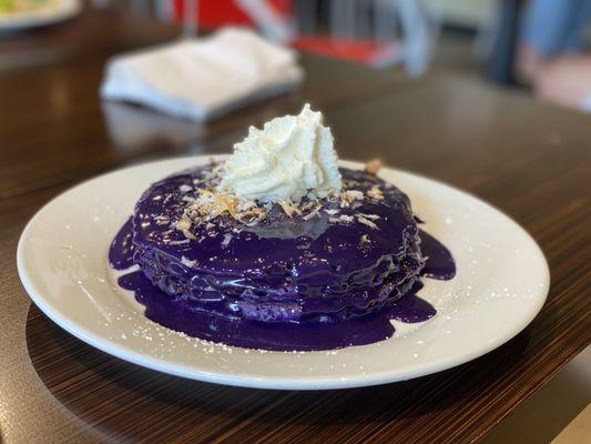 "UBE" (2)(Filipino Purple Yam Sensation) & Coconut 'N Cream Pancakes