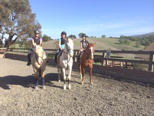 Students and horses having a fabulous ride in the upper arena!