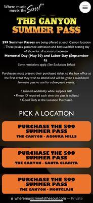 All Concerts All Summer Long $99. The 2022 SUMMER PASS.  Limited Time Offer @ The Canyon Club in Agoura Hills