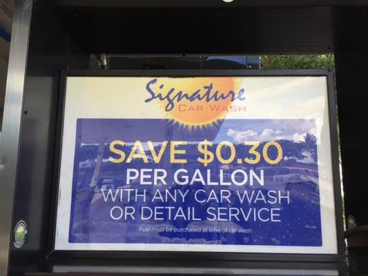 gas discount when you buy any car wash