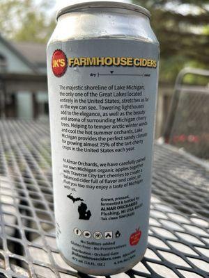 JK's Farmhouse Ciders, delicious tart cherry apple, so refreshing!!