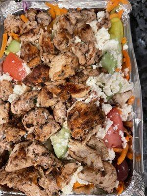 Greek chicken on Greek Salad