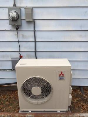 Customer had no central Heat or A/C. Installed mini split Heat Pump