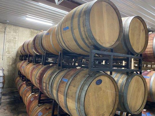 Oak wine barrels