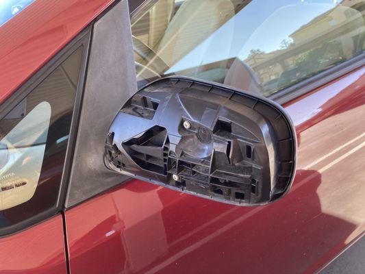 Costco car wash broke off part of my left mirror.