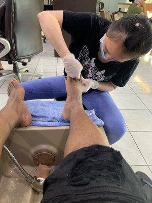 Pedicure! Very relaxing and soothing