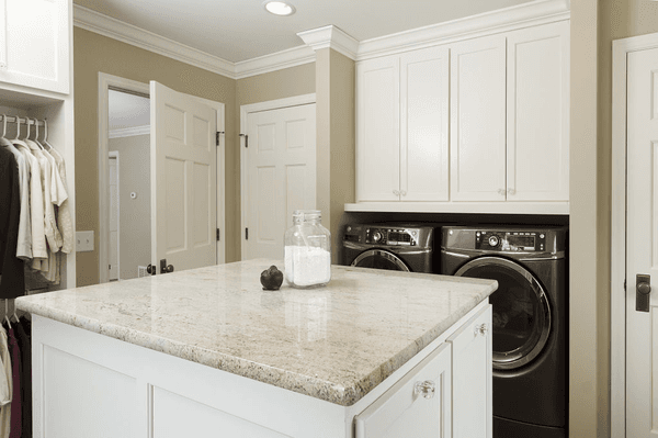 Bright laundry room with plenty of room for storage and folding