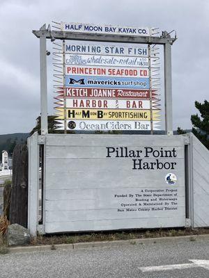 Pillar Point Harbour entrance sign