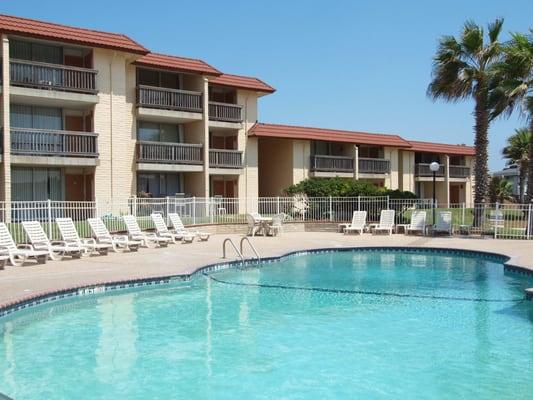 Coral Cay's main pool area