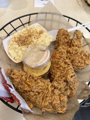 3 Chicken Tenders with side Mac & Cheese