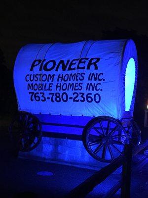 Just look for the covered wagon. 8741 Hwy 65 Ne, Blaine, Mn, 55434.  763-780-2360