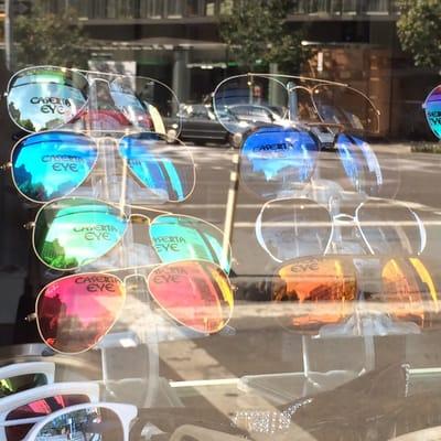 Caserta Eye window display. Friendly owner and great selection of frames & sunglasses.