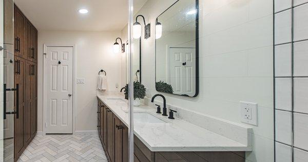 Bathroom Remodel Falls Church VA Decora:Marquis Walnut
  Counertop:Cashmere Carrara